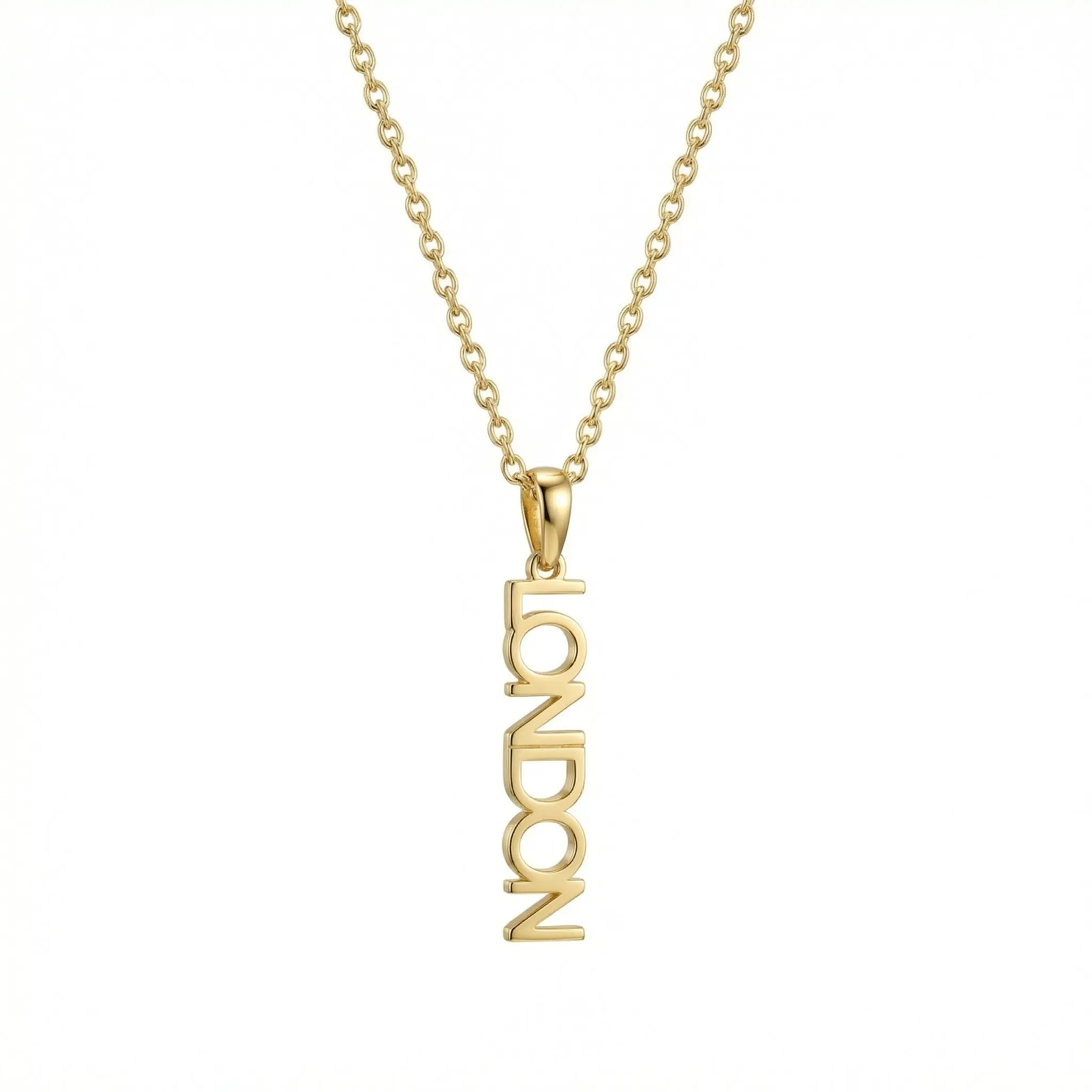 Vertical Name Necklace – Solid 925 Sterling Silver, Thick Real 18K Gold Plating – vertical name pendant necklace, personalized jewelry, custom jewelry, bridesmaid gift – Gift for Her, Mom & Best Friend, Mother's Day, Anniversary & Birthday