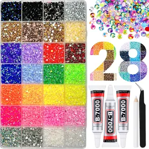 1 Box 3mm 28 Colors Semi-circular Rhinestones Nail Charms Multi-colors Flatback Resin Nail Diamond Bedazzling Kit Nail Art Design DIY Cup Phone case Headphones Nail Materials