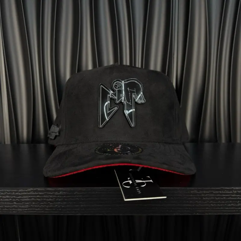 CT NATA SnapBack hat-black/red suede