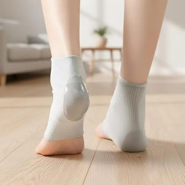 Ultimate Solution for Heel Pain! 2 Pairs Gel Heel Socks​ to Fix Callus, Dryness, Cracks & Soreness​ | Reusable Moisturizing Foot Care with Cushion Pads​ for Men & Women Foot Care Product Cracked Foot Repair, Masks, Hydrating