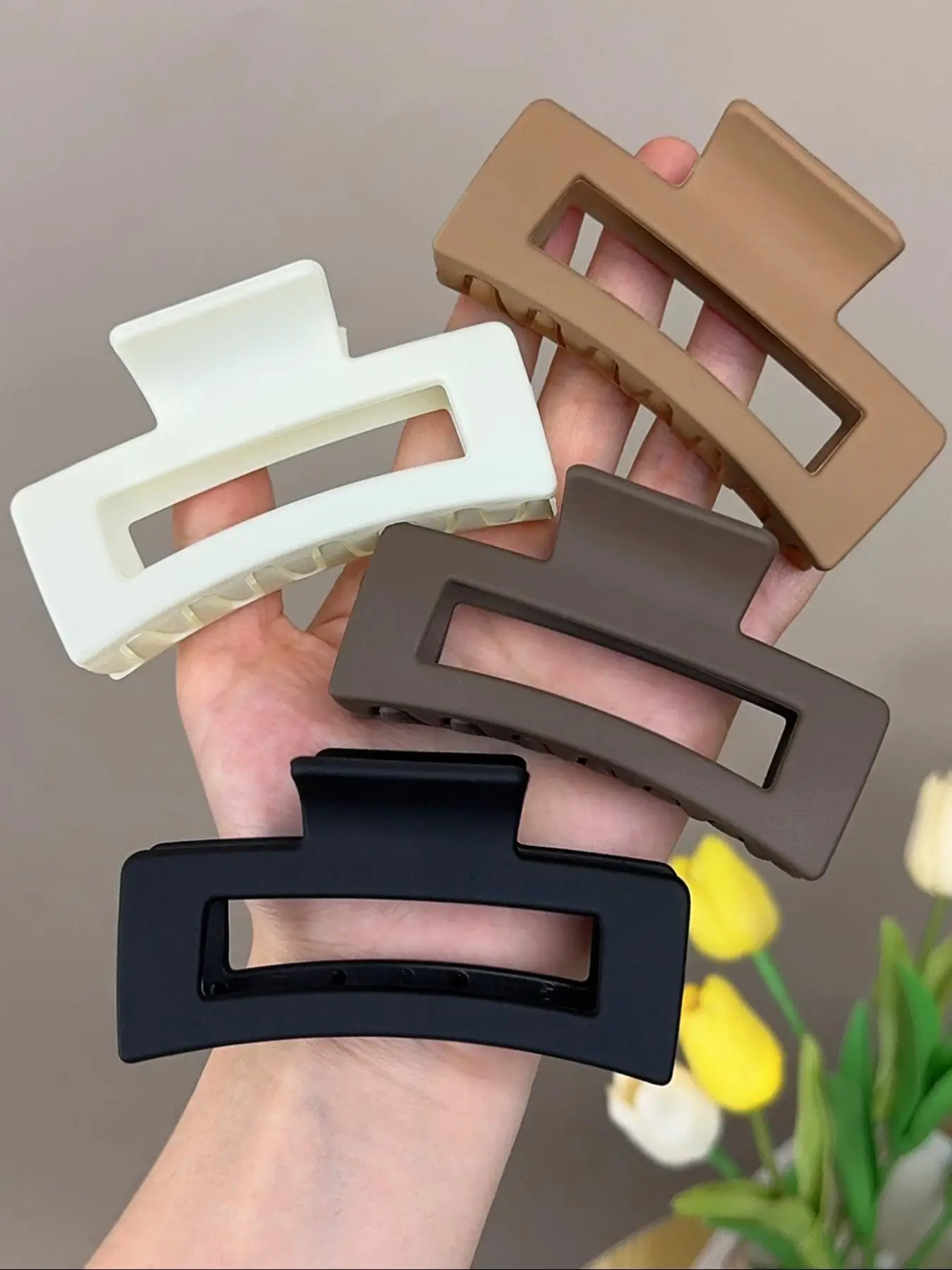 2024 Summer Simple Plain Color Hair Claws, Casual Versatile Hair Claws, Daily Outdoor Versatile Hair Accessories, Minimalist Headwear Suitable for Thi