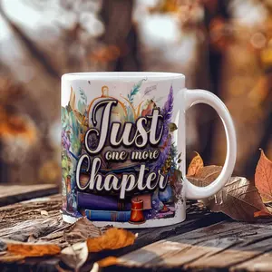 Ceramic "1 More Chapter" Mug - Kitchen Drinkware for Book Lovers