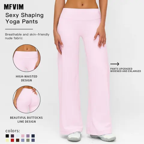 Women's MFVIM Upgraded Minimalistic Activewear Straight Leg Casual Sport Trousers - Widened Flared Opening, Slimming, All Seasons, Modern Look, for Gym Fitness Yoga Outdoor Activities