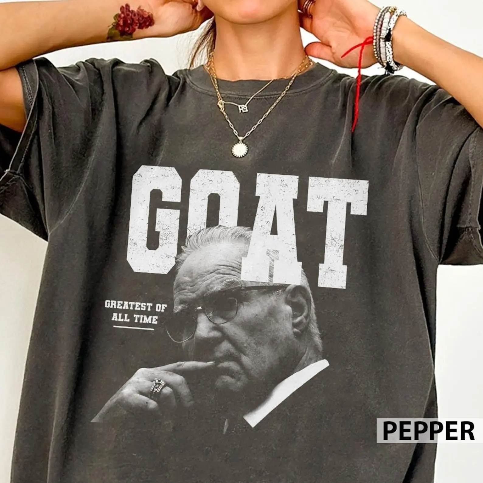 GOAT Kevin Reddington Portrait T-Shirt, Black And White Vintage Photo Graphic Comfort Colors Tee