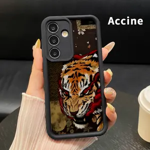 Phone Case Compatible with Samsung Galaxy S26 S23 Ultra S24 Plus S25 S22 Tiger's Fiery Gaze Full Body Protection Shockproof Soft Silicone Cover