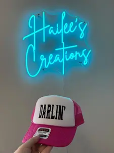 Otto Brand Darlin' Trucker Hat - Pink & White, Adjustable One Size Fits Most Baseball Cap by Hailee's Creations