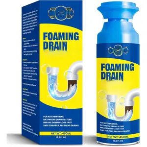 Foaming Drain Cleaner, Drain Cleaner ,  Sink Drains Cleaners  for Kitchen, Bathroom, Shower and Tub Drains, Clog Remover & Odor Eliminator with  Foaming Formula