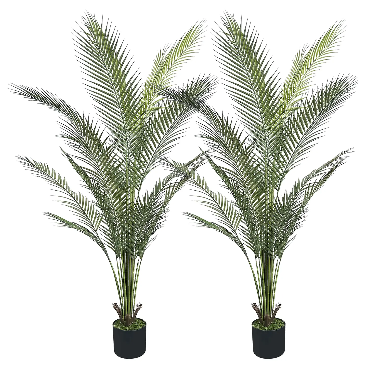 2 Packs 59 Inch Faux Areca Palm, 18 Leaves DIY Bendable Tropical Plant for Home Office Corner Living Room Indoor Decor - No Maintenance