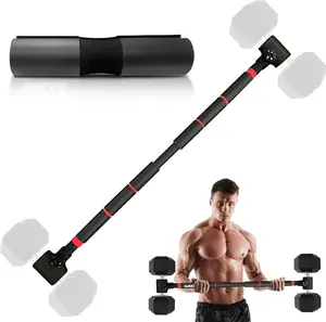 Dumbbell Converter to Barbell Set - Adjustable weights & Up to 200 lb Capacity Weight Barbell - Steel Clamp - Barbell Dumbbells Converter for Home Gym - Weight Lifting for full  Workouts