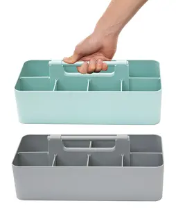 Enjoy Organizer -Portable Caddy Organizer -2 Stackable Plastic Caddy with Handle | Desk, Makeup, Dorm Caddy, Classroom Art Organizers (Made In Usa)  Cabinet Household Laundry Pack