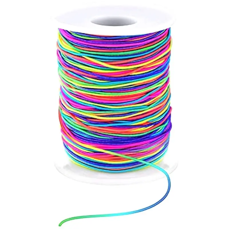 45m/147ft Rainbow Strings For Diy Jewelry Making, Beading & Crafts, Beading Accessories, Jewelry Making Supplies - 1mm/0.039in Sturdy Thread Fabric Crafting Cords -Beading Cords & Threads