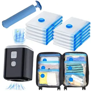 11 Pack Vacuum Storage Bags with Pump, Space Saving Clothes and Bedding Compression Bags, Travel, Moving, Camping, Home Organization