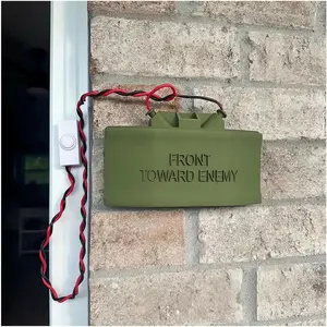 Doorbell Gift Perfect for Pranks and Security Front Toward Enemy Fake Mine Prop Do Not Disturb Door Bell Button No Soliciting Sign Cover Kit Funny Pranks Joke Gag Stuff Gifts Adults Home Decor (1set)