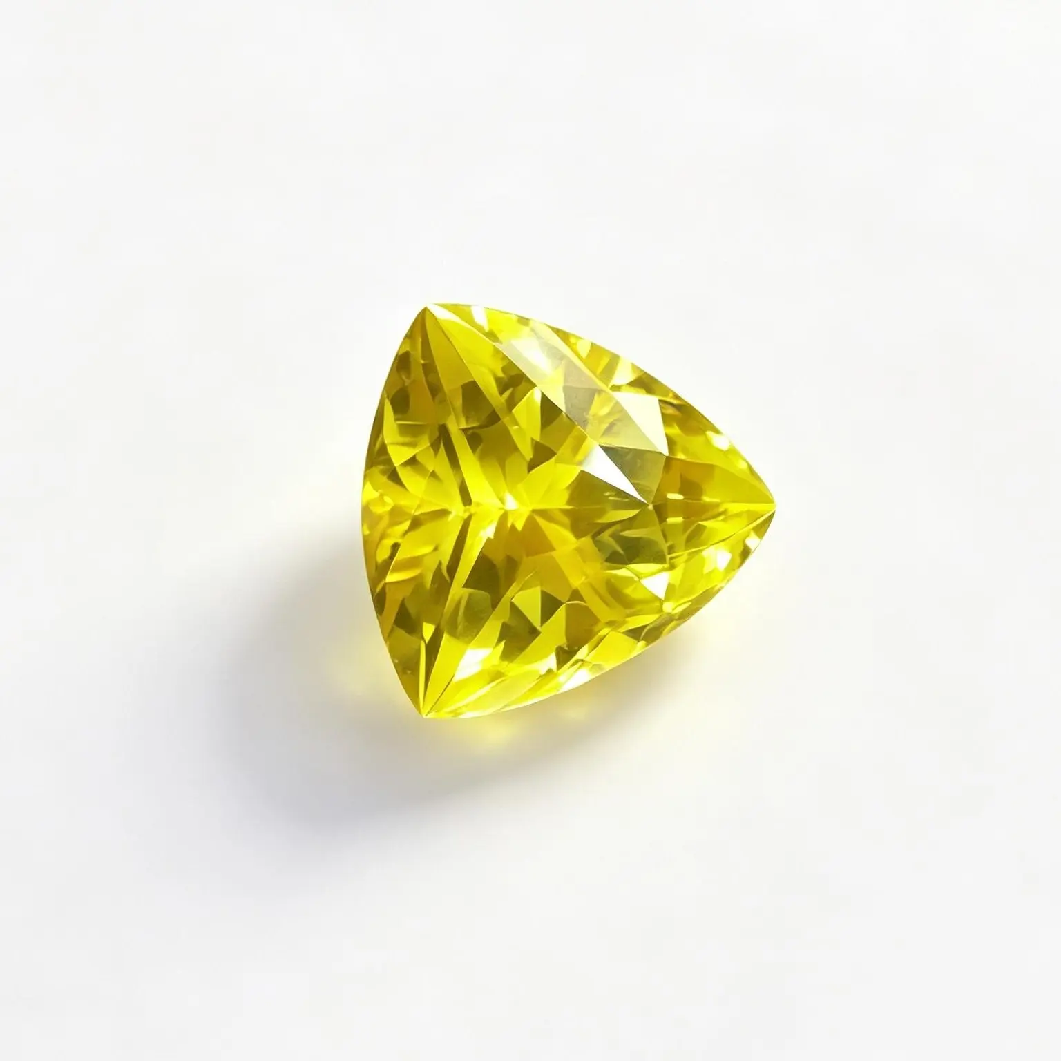 Lab-Grown Triangular Cut Yellow Sapphire With Certificate