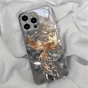Fashionable Shiny Electroplated Silver Phone Case, Suitable for Various iPhone Models Including 17/16 Pro Max, 16 Plus, etc. Designed with Heat-resistant Glass, Fashionable, Suitable for Everyone, Suitable for Any Season