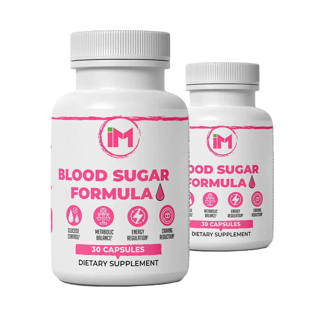 IM Blood Sugar Formula - 2 Bottles | Glucose & Metabolic Support | Daily Wellness Formula with Chromium, Cinnamon & Bitter Melon