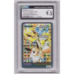 Eevee Line Evolution Sticker (Pokemon Bandai Sealdass 1998) CGC 9.5 - ONLY 2 HIGHER!