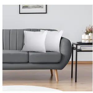 Bedding Throw Pillows Insert (Pack of 2, White) - 18 x 18 Inches Bed and Couch Pillows - Indoor Decorative Pillows