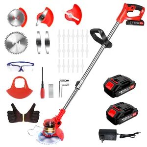 21V Cordless Weed Wacker Electric Weed Eater 2 Batteries 3-in-1 Lightweight telescopic handle Grass  Foldable Weed string trimmer for Garden and Yard Lawn equipment