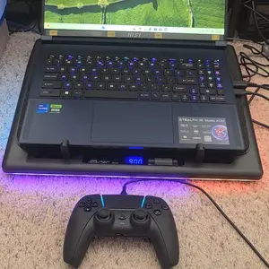 【Limited time】llano RGB Laptop Cooling Pad, Gaming Laptop Cooler with Powerful Turbofan, Fast Cooling Laptop 15.6-21in, Adjustable Speed, Touch Control, LCD Screen