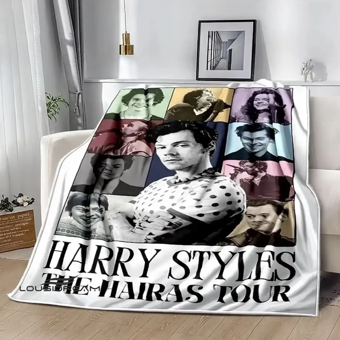 Harry Styles Singer Printed Flannel Blanket, Soft Warm Picnic Throw Blanket for Bed Sofa, Cozy Comfortable Blanket for Bedding, Travel, Bedroom Decor, Birthday Christmas Gift for Music Fans