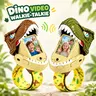 Vvinca Kids Video Walkie-Talkies 2-Pack - Dinosaur Wristbands, Long Range, Rechargeable 2-Way Video Chat Toys for 3-12 Year Olds, Colorful Durable, Indoor/Outdoor Cool Gifts for Kids, Electric Remote Control Toy,outdoorfun