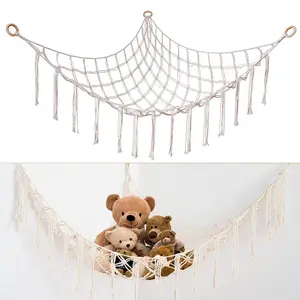 Space-Saving Corner Toy Net for Stuffed Animals - Large Capacity Hanging Hammock Organizer | De-clutter Kids Bedroom & Nursery