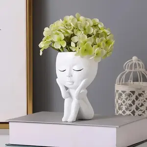 Funny Cute Face Planters Pots – Mini, No Drainage Hole, Unique Face Flower Pots Vase Succulent Head Planter for Home Decor Garden Cactus Indoor/Outdoor Plants Small Flower Pots for Mom