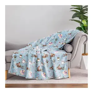 Americana Velvetsoft Throw with Colorful Life Theme Design, Single-Sided Printed Soft Blanket, Cozy Lightweight Flannel Throw for Sofa Bed Bedroom, All Season Warm Plush Blanket Perfect for Home Decor and Holiday Gifting