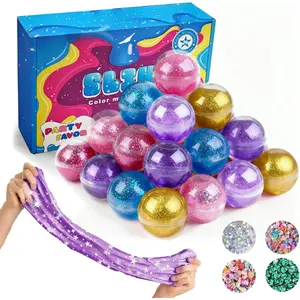Summer  Spring Gift 24 Pack Slime Kit for Kids -No Messy Glitter Clear Slime Kit for Girls 8-12 with Sequins, Non Sticky Stress Relief Toy for Kid & Adult, Princess Toys, Party Favors, Classroom Prizes
