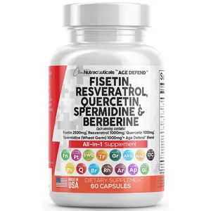 Clean Nutraceuticals Fisetin, Resveratrol, Quercetin, Spermidine, Berberine & More for Optimum Health & Wellbeing Supplement Capsules – Age Defend