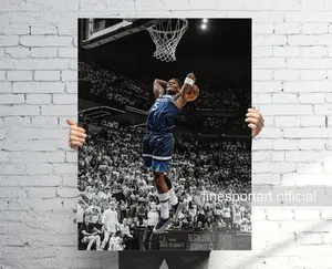 Anthony Edwards Dunk Minnesota Poster, Poster Print Unframe , Basketball print, Sports wall art, Man Cave, Gift, Kids Room Decor
