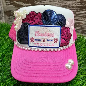 Tequila and Beer themed foam snapback trucker hats in various styles.