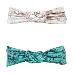 Headbands of Hope Teal Floral & Taupe Tie-Dye Infinity Turbans