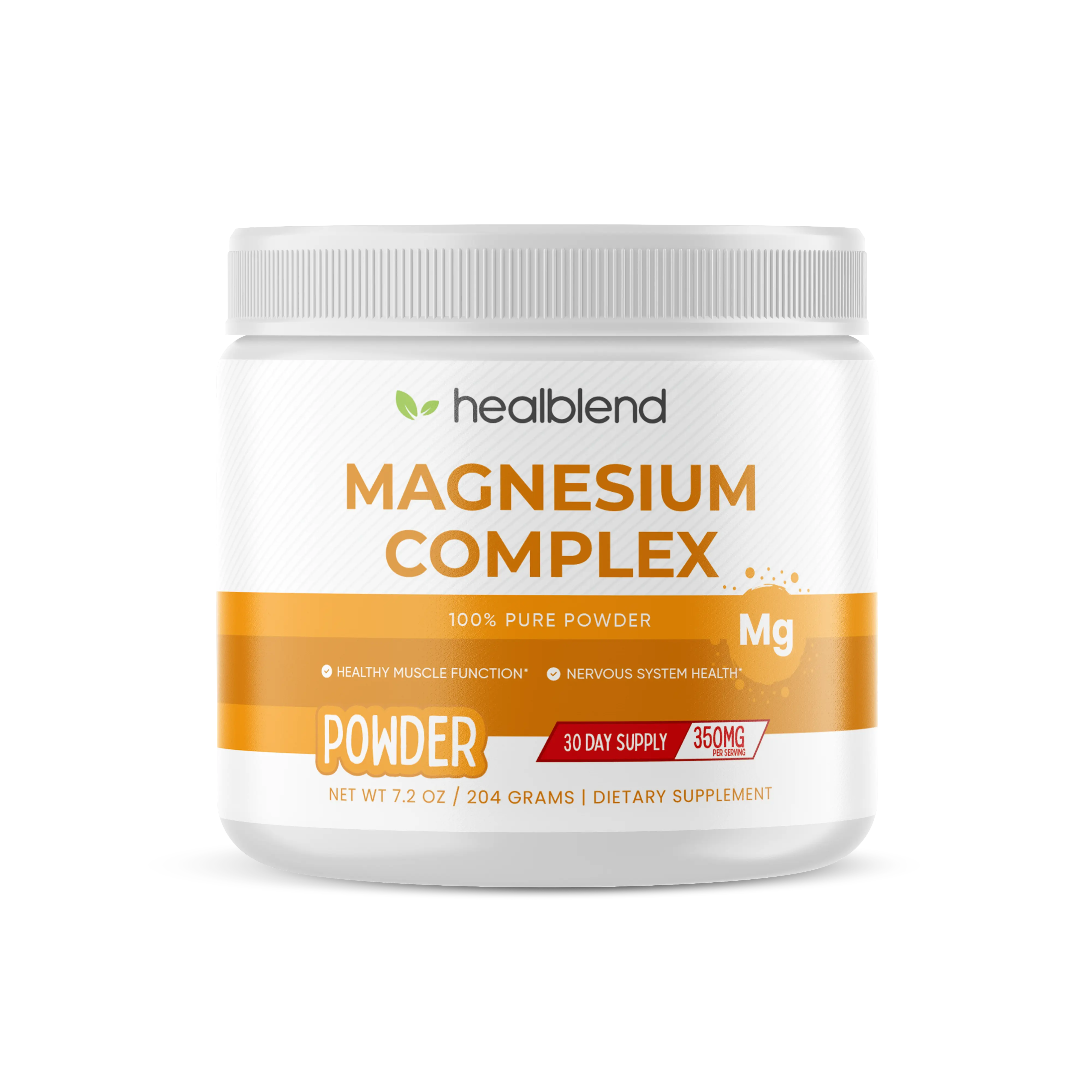 Magnesium Complex Powder (Magnesium Citrate 350 mg in Each Scoop) - Supplement for Sleep, Heart Health, Cognitive Health, Muscles Health, Energy, and Metabolism* - 60 Servings