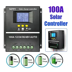 4000W 100A MPPT Solar Charge Controller, Auto 12V/24V/36V/48V, LCD Display Dual USB Port & Multi Protection
