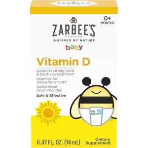 Vitamin D Drops for Infants, 400IU (10mcg) Baby & Toddler Liquid Supplement, Newborn & Up, Dropper Syringe Included, 0.47 Fl Oz