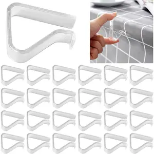 24 Pieces Large Transparent Clear Plastic Windproof Tablecloth Clips Table Cover Holder Clamps for Christmas Home Wedding Party Indoor Outdoor Camping Picnic