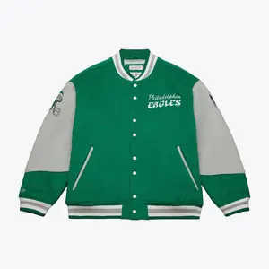 Philadelphia Eagles Kelly Green Vintage Full-Snap Varsity Jacket