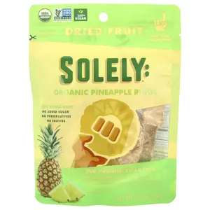Solely Organic Dried Fruit, Pineapple Rings, 3.5 oz (100 g) Solely Organic Dried Fruit, Pineapple Rings, 3.5 oz (100 g)