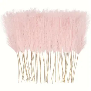 Artificial Pampas Grass, 24pcs Lovely Fluffy Faux Pampas Grass, Vase Filler Flower Arrangement for Home Wedding Party Dining Room Decor