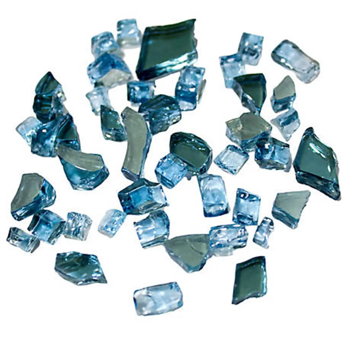 Reflective Fire Pit Glass, Sky Blue