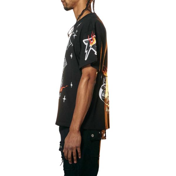 Louis Patch Graphic Tee First Row with Puff Printed Menswear Top Underwear Streetwear T-shirt Crewneck Round Neck Casual Short Stylish