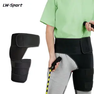 Adjustable Hip Brace with Thigh Compression Straps, Breathable Groin Support Wrap for Sciatica Pain Relief, Hip Flexor Stabilizer for Pulled Muscle Arthritis Recovery Men Women