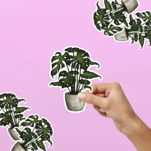 Monstera Plant Sticker - Ideal for Home and Office Decor