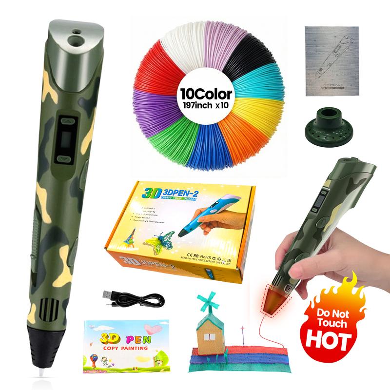 New 3D Printing Pen Set, 3D Pen with LCD Display and PLA Filament, Creative DIY New Years Gift for Kids and Children