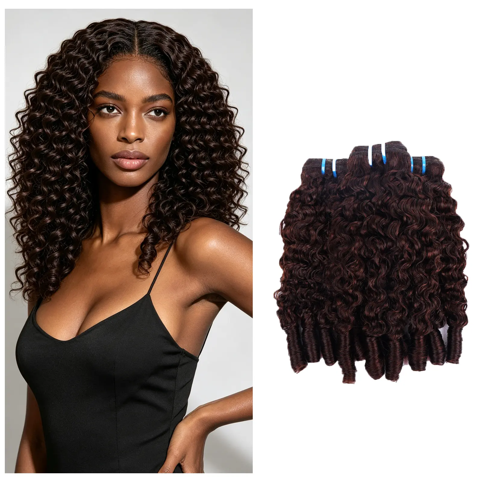 Msgem Hair 14A Burmese Curly Bundles 4# Human Hair Material Remy Human Hair Curly Weave Extensions 3 Pcs  Lot Burmese Curly #SummerVibes #SummerWins#DealsForYouDays#tiktokshopdealsforyoudays