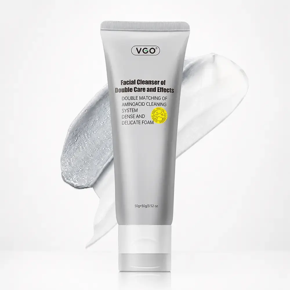 VGO Chemical Free Coconut-Infused Squeeze-to-Foam 2-in-1 Amino Acid & Bamboo Charcoal Mud Facial Cleanser - Gentle Daily Cleansing or Deep Pore Detox, Removes Blackheads, Excess Oil, Sunscreen & Light Makeup, Non-Tightening for Oily & Sensitive Skin