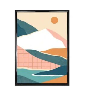 Rounded Black Picture Frame - 20x28-Inch with Black Lattice Rounded Black Picture Frame - 20x28-Inch with Black Lattice