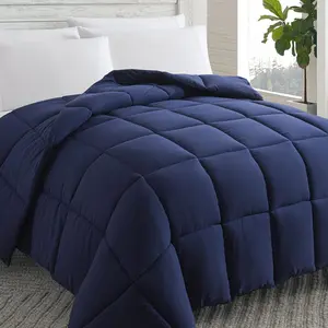 Cloud Wave | Elite Navy Comforter – High-Resilience "Air-Flow" Duvet with Deep-Sleep Baffle-Box Architecture